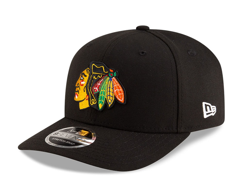 New Era Chicago Blackhawks Black NHL Team 9Seventy Stretch Snapback Gorra