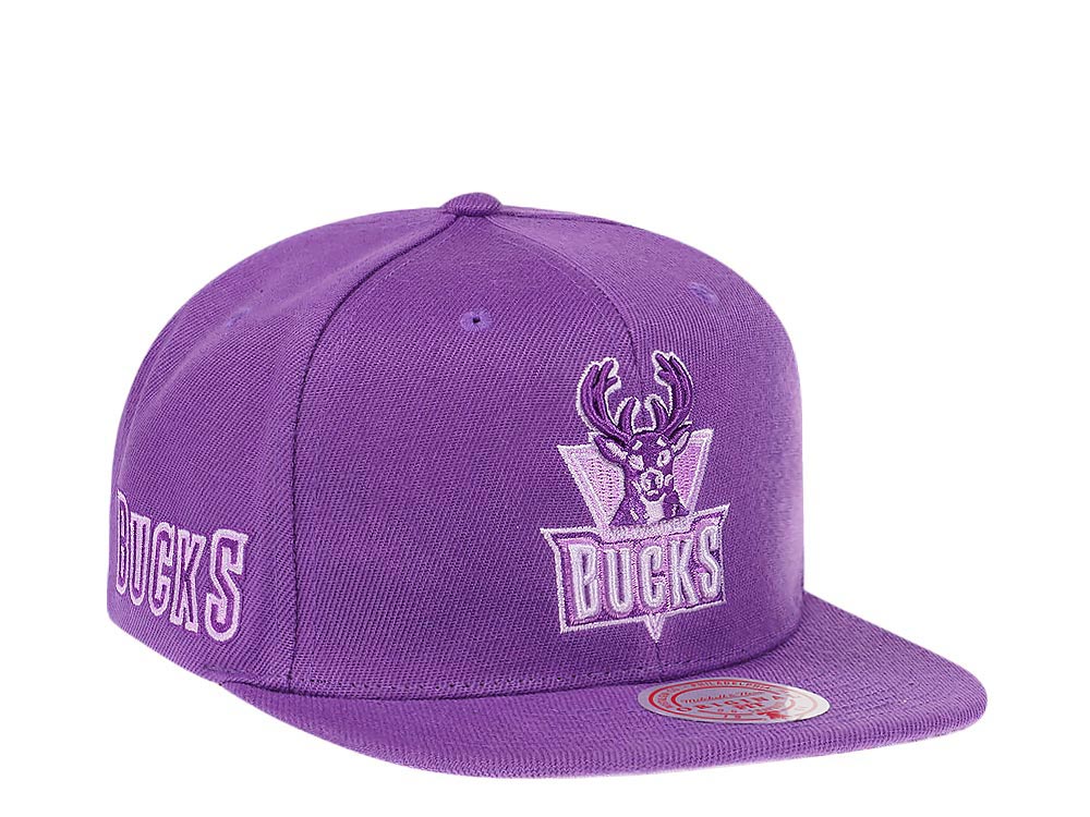 Mitchell & Ness Milwaukee Bucks Purple Hardwood Classic Snapback Gorra