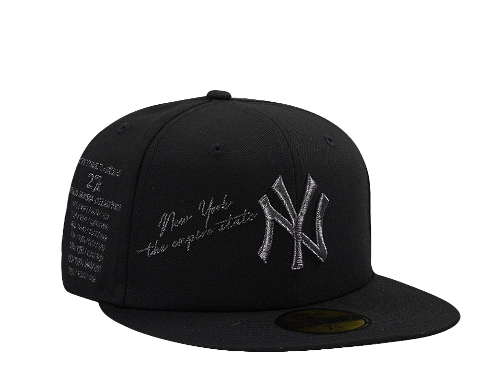 New Era New York Yankees 27x World Champions Metallic Pewter Black Prime Edition 59Fifty Fitted Gorra