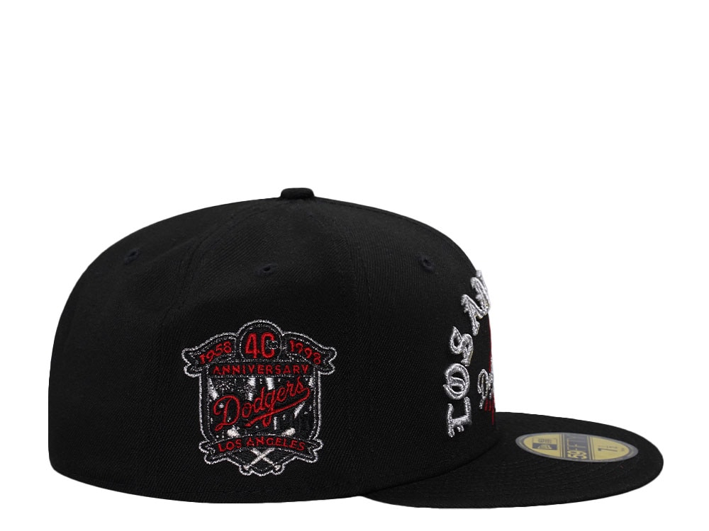 New Era Los Angeles Dodgers 40th Anniversary Script Black Prime Edition 59Fifty Fitted Gorra