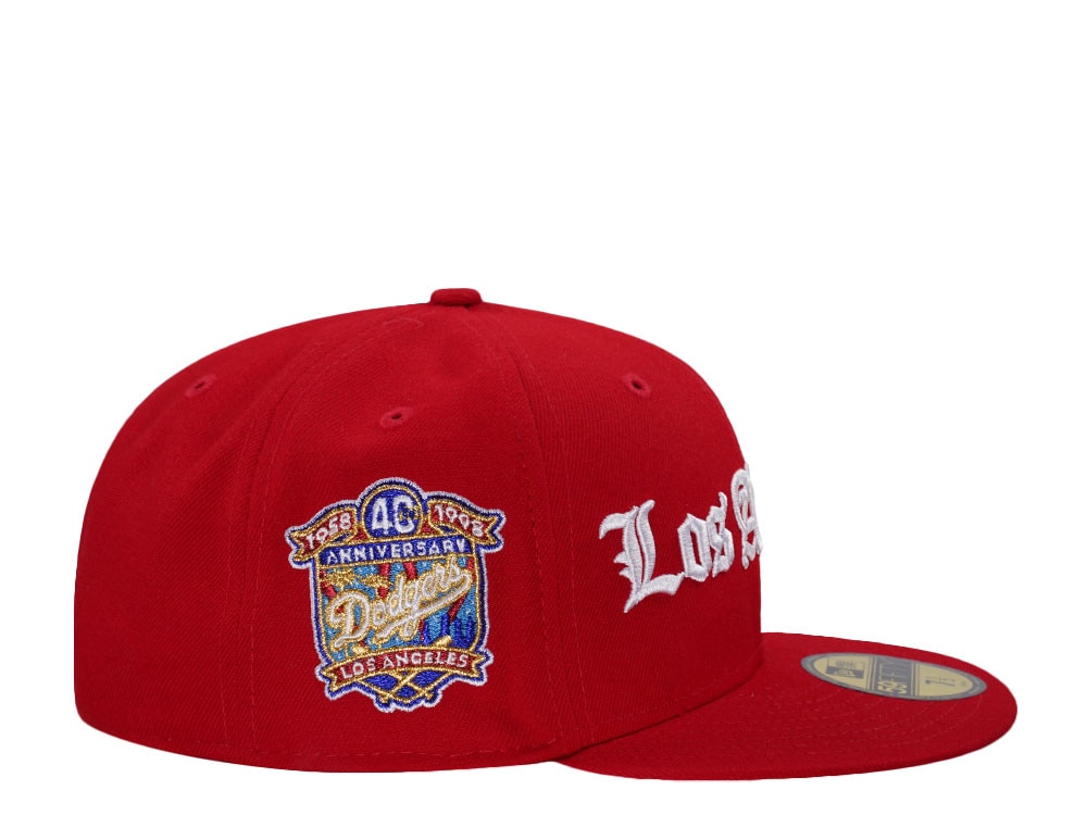 New Era Los Angeles Dodgers 40th Anniversary Scarlet Red Prime Edition 59Fifty Fitted Gorra