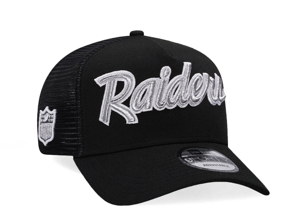 New Era Las Vegas Raiders Metallic Edition Trucker 9Forty A Frame Snapback Gorra