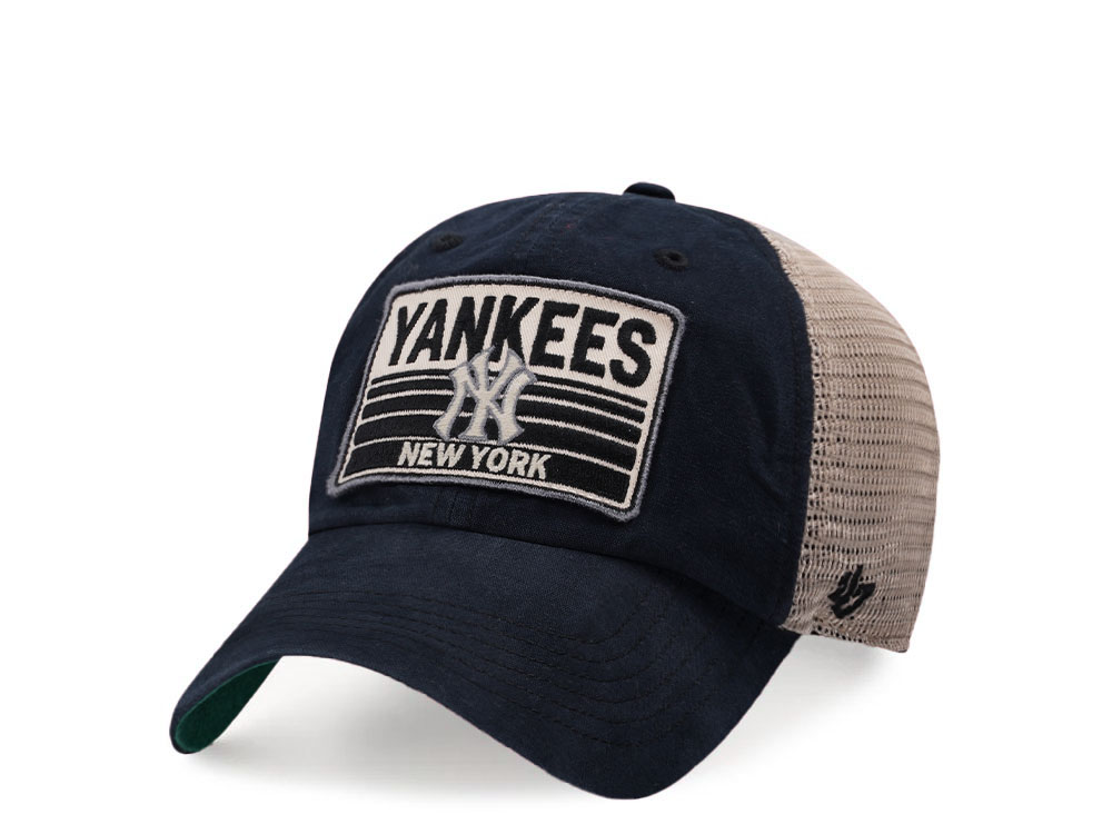 47Brand New York Yankees Vintage Black Four Stroke Clean up Trucker Snapback Gorra