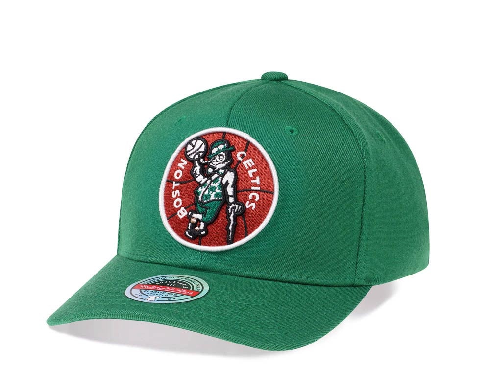 Mitchell & Ness Boston Celtics Team Ground Red Line Solid Flex Green Snapback Gorra