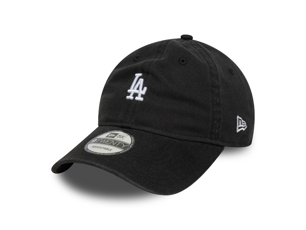 New Era Los Angeles Dodgers Mini Logo Washed Black 9Twenty Strapback Gorra