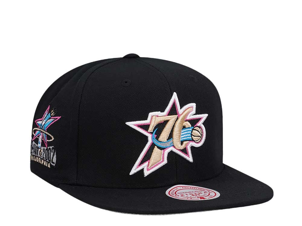 Mitchell & Ness Philadelphia 76ers All Star Game 2002 Neon Tropical Hardwood Classic Snapback Gorra