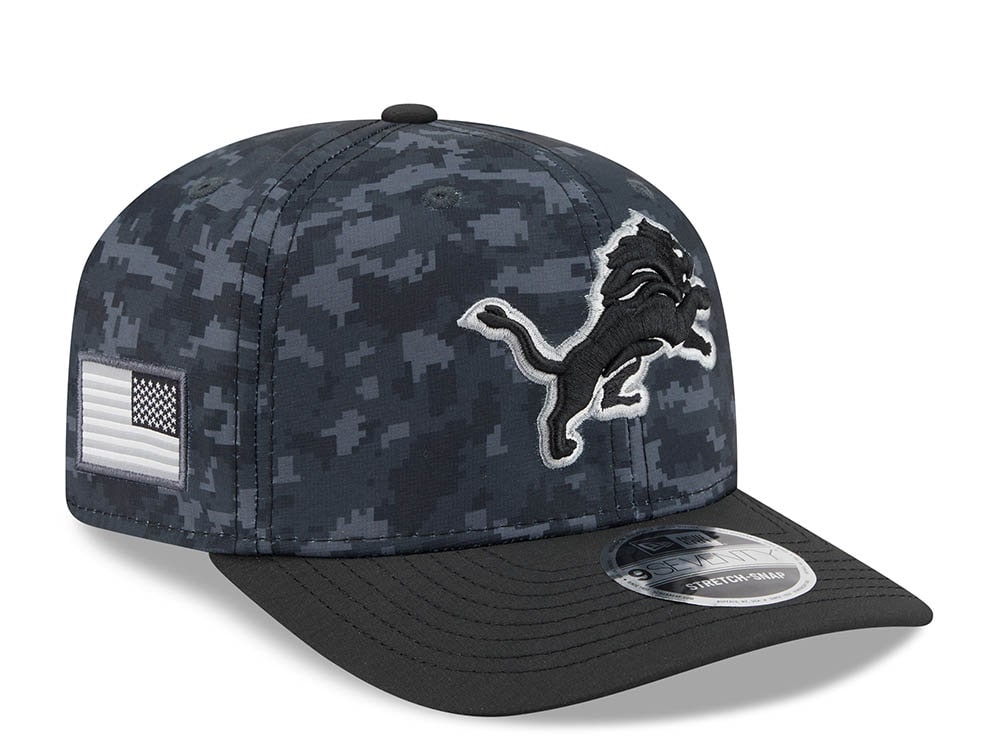 New Era Detroit Lions NFL Salute to Service 2026 Digi Camo Black 9Seventy Stretch Snapback Gorra