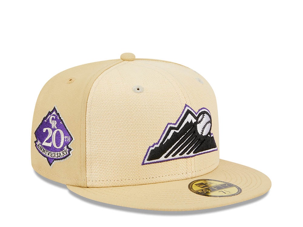 New Era Colorado Rockies 20th Anniversary Raffia Front Vegas Gold Edition 59Fifty Fitted Gorra