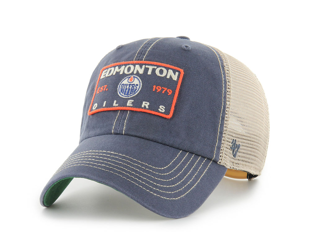 47Brand Edmonton Oilers Vintage Navy Wabash Edition Trucker Clean Up Snapback Gorra
