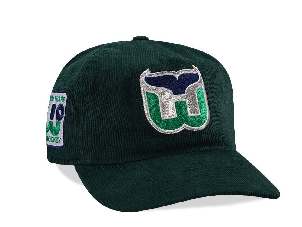 New Era Hartford Whalers 10th Anniversary Dark Green Corduroy Edition 19Twenty Snapback Gorra