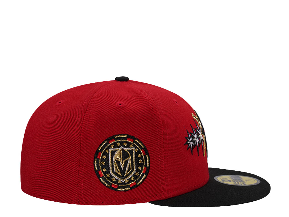 New Era Vegas Golden Knights Scarlet Metallic Two Tone Edition 59Fifty Fitted Gorra