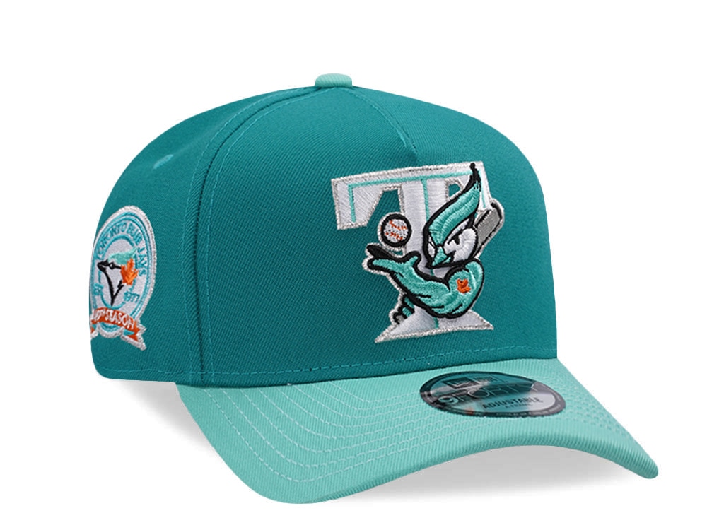 New Era Toronto Blue Jays 40th Anniversary Mint Two Tone Edition 9Forty A Frame Snapback Gorra