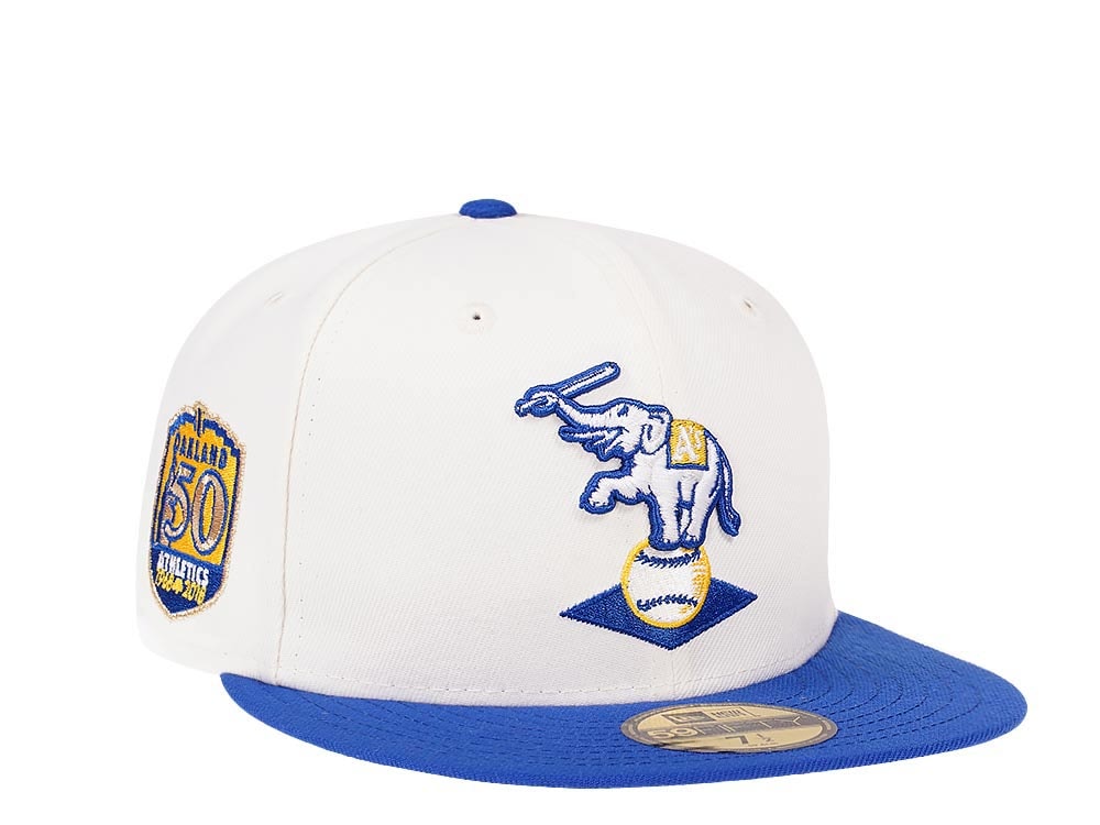 New Era Oakland Athletics 50th Anniversary Cream Color Flip Edition 59Fifty Fitted Gorra