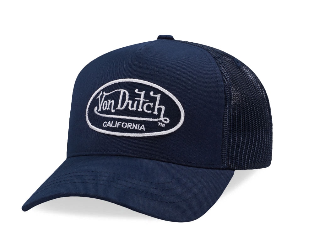 Von Dutch Oval Patch Navy Trucker Strapback Gorra
