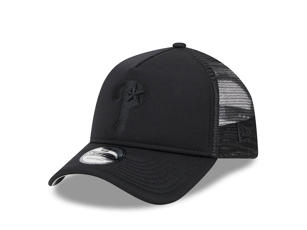 New Era Philadelphia Phillies Black All Day 9Forty A Frame Trucker Snapback Gorra