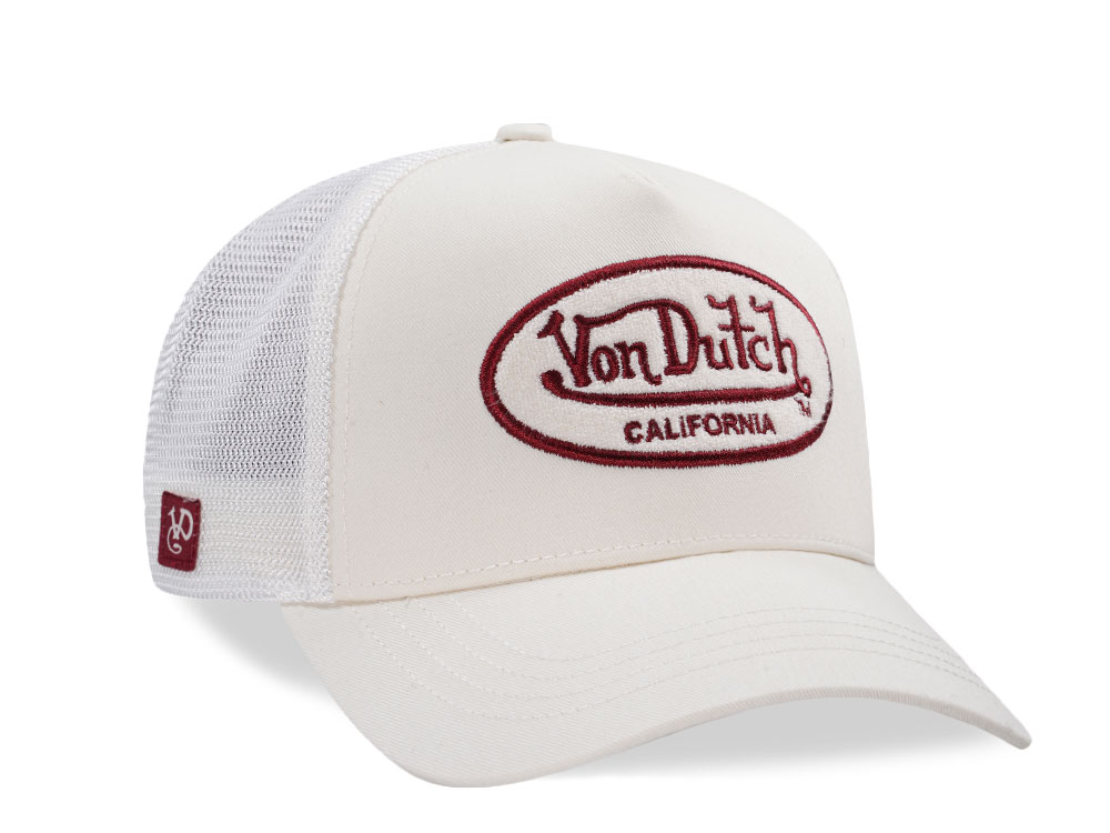 Von Dutch Oval Patch Creme Trucker Snapback Gorra