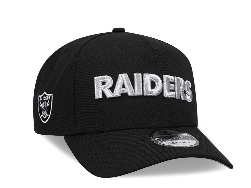 New Era Las Vegas Raiders Silver Wordmark Edition 9Forty A Frame Snapback Gorra