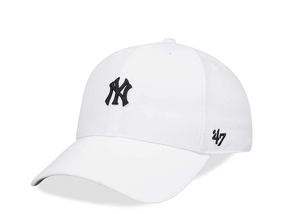 47Brand New York Yankees White Base Runner MVP Snapback Gorra