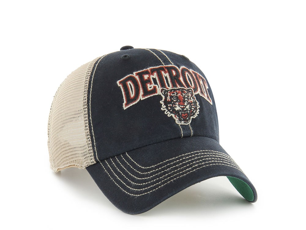 47Brand Detroit Tigers Cooperstown Vintage Black Edition Trucker Clean Up Snapback Gorra
