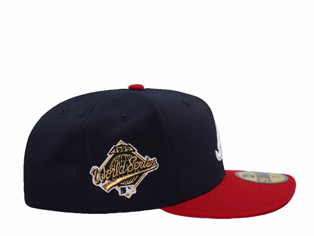 New Era Atlanta Braves World Series 1995 Navy Two Tone Edition Pre Curved 59Fifty Fitted Gorra
