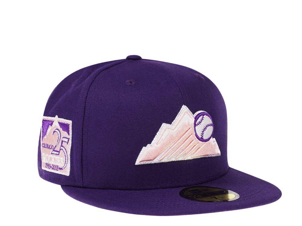New Era Colorado Rockies 25th Anniversary Purple Pink Silver Edition 59Fifty Fitted Gorra