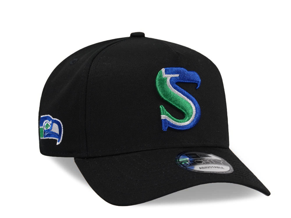 New Era Seattle Seahawks City Originals Black 9Forty A Frame Snapback Gorra
