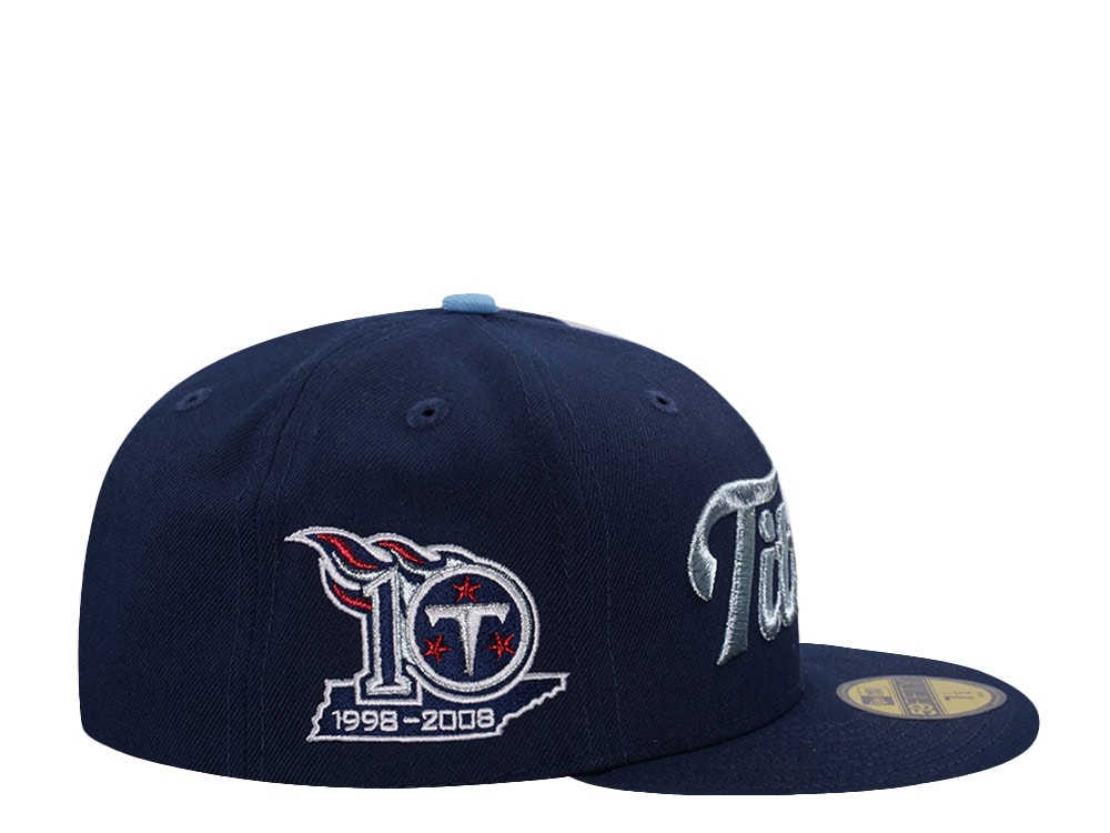 New Era Tennessee Titans 10th Anniversary Ocean Blue Prime Edition 59Fifty Fitted Gorra