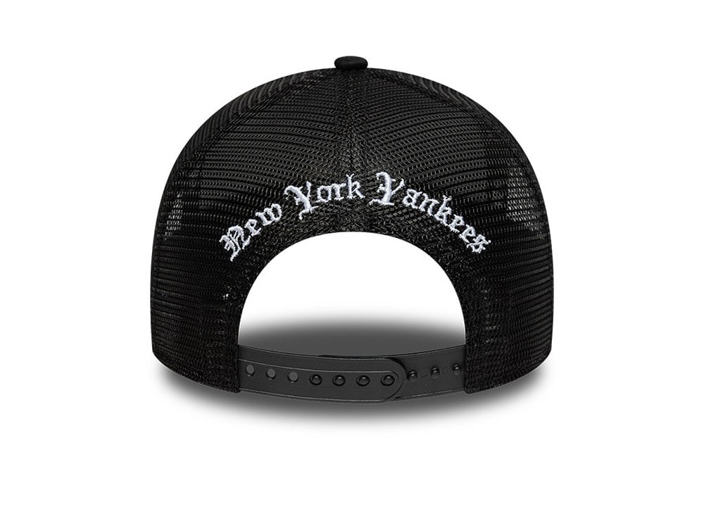 New Era New York Yankees Wordmark Black Prime Edition 9Forty A Frame Trucker Snapback Gorra