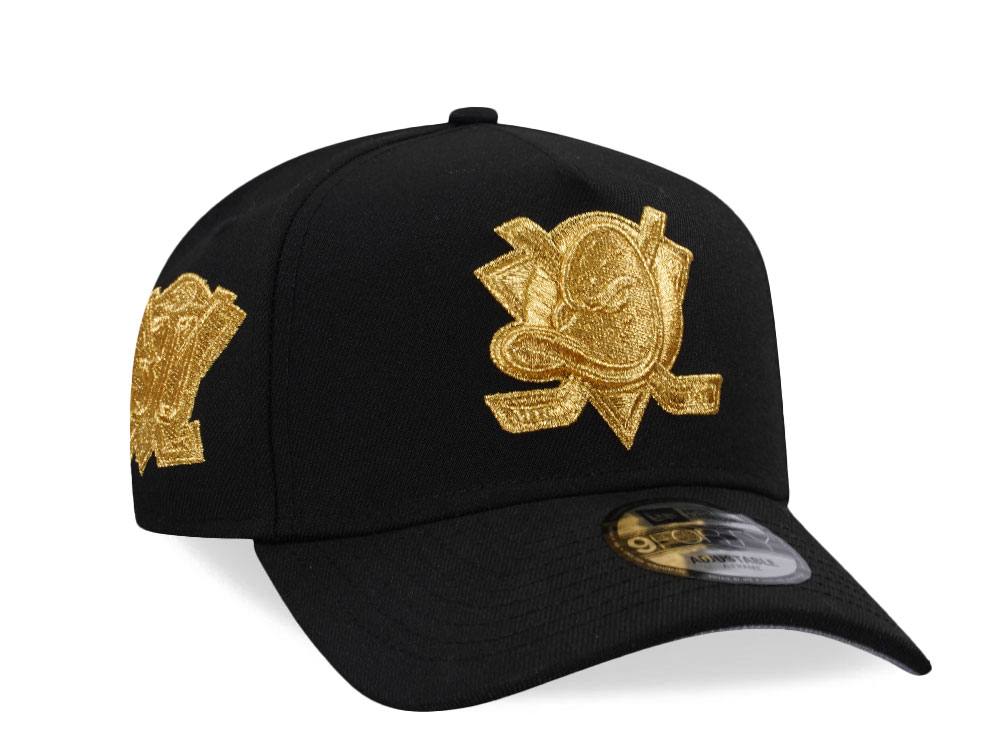 New Era Anaheim Ducks 30th Anniversary All Gold Edition 9Forty A Frame Snapback Gorra