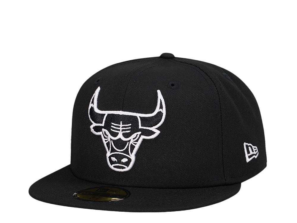 New Era Chicago Bulls Black White Detail Edition 59Fifty Fitted Gorra