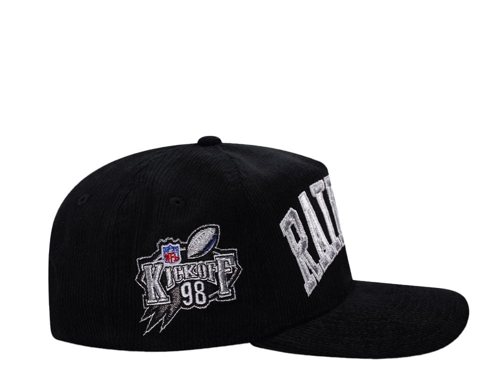 New Era Las Vegas Raiders Kickoff 1998 Black Corduroy Edition 19Twenty Snapback Gorra