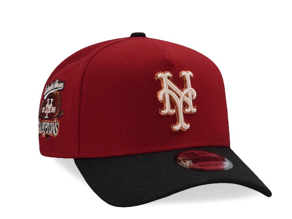 New Era New York Mets World Series Champions 1986 Red Two Tone Edition 9Forty A Frame Snapback Gorra