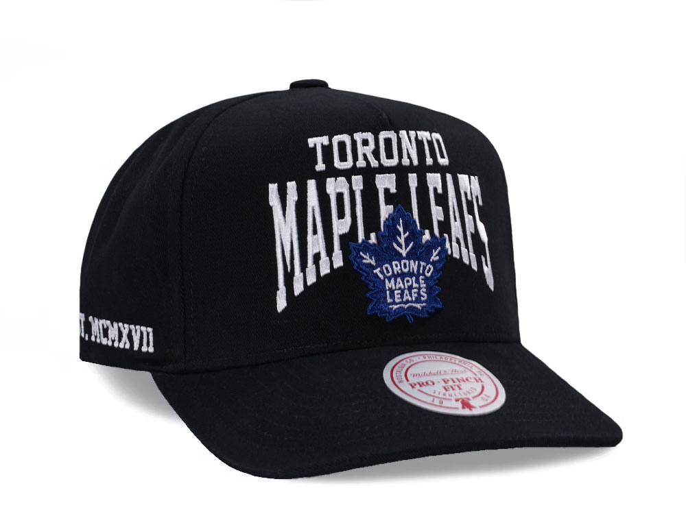 Mitchell & Ness Toronto Maple Leafs Black Pro Pinch Fit Snapback Gorra