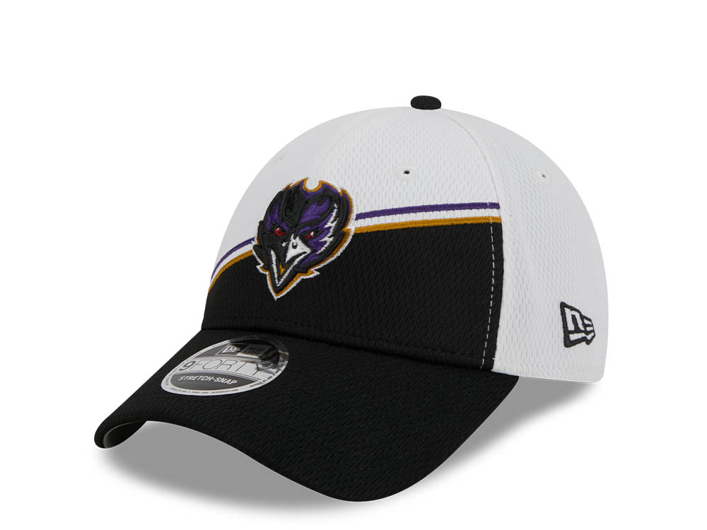 New Era Baltimore Ravens NFL Sideline 2023 Black White  9Forty Snapback Gorra