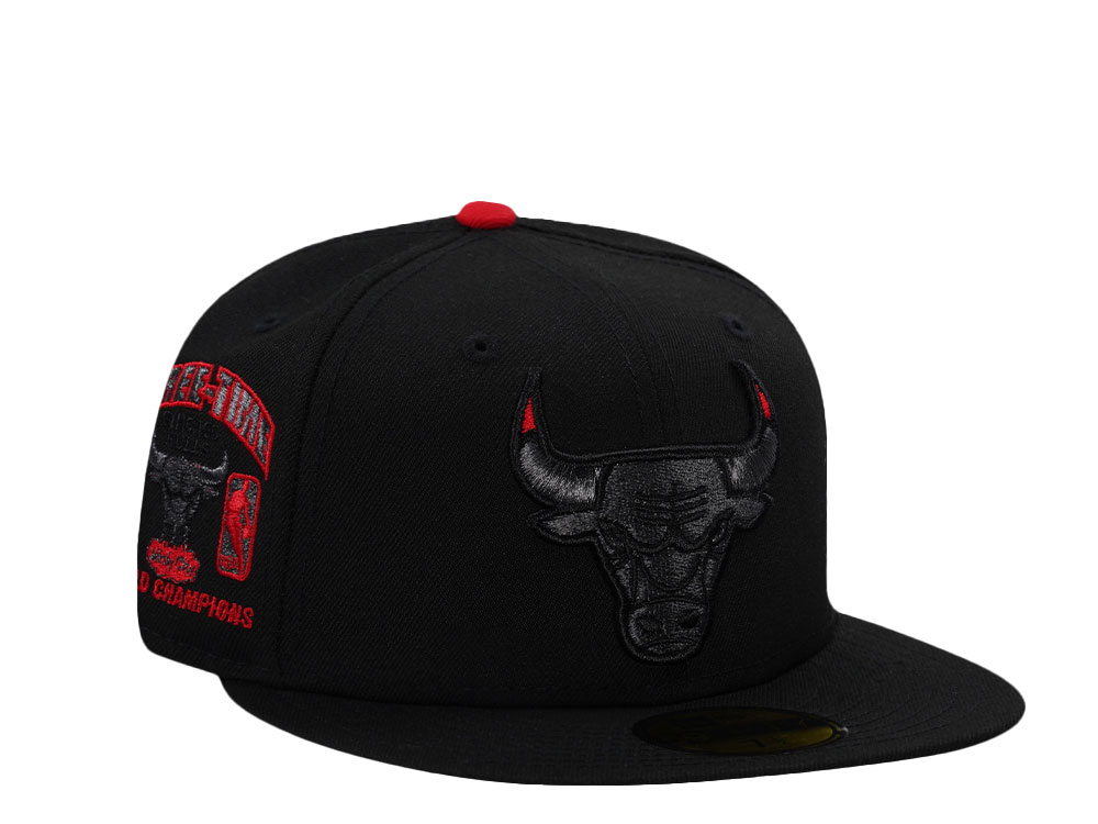 New Era Chicago Bulls Three Time Champions Blackout Prime Edition 59Fifty Fitted Gorra