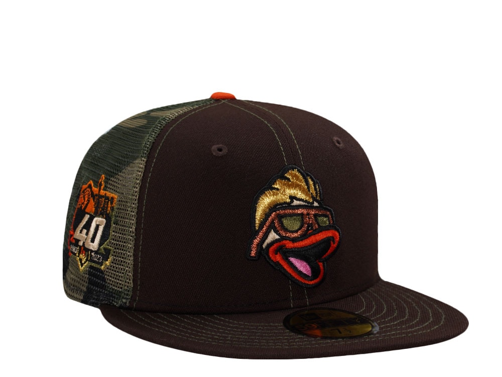 New Era Las Vegas Aviators 40th Anniversary Burnt Wood Prime Edition 59Fifty Trucker Fitted Gorra