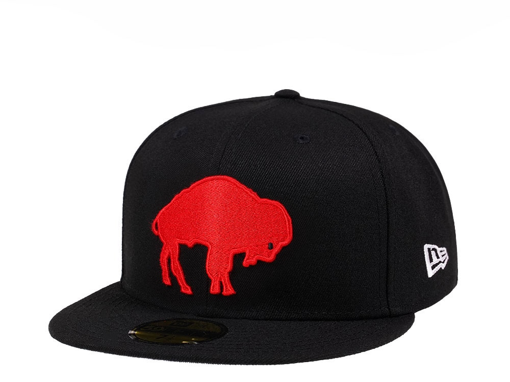 New Era Buffalo Bills Throwback Black Crimson Collection 59Fifty Fitted Gorra