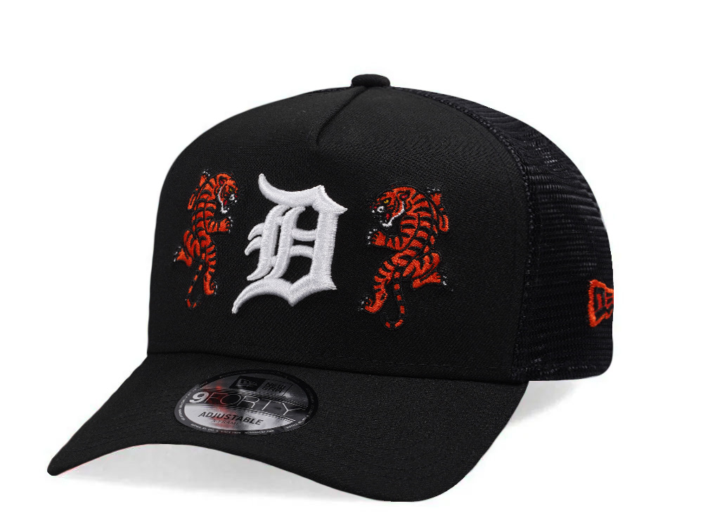 New Era Detroit Tigers Black Classic Edition 9Forty A Frame Trucker Snapback Gorra