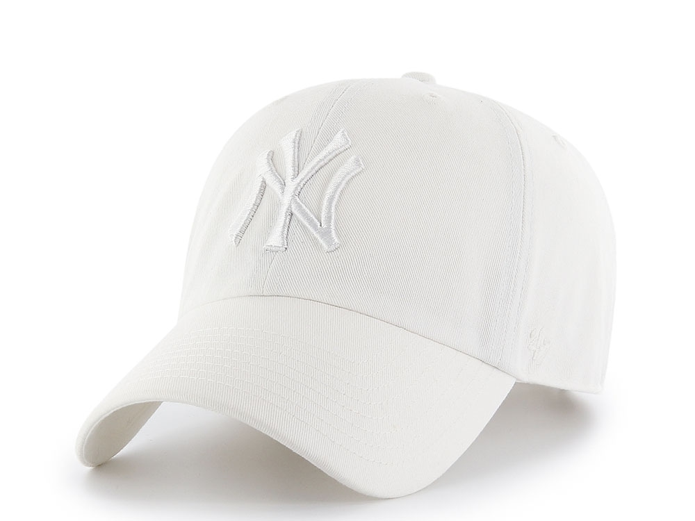 47 Brand New York Yankees White Clean Up Strapback Gorra