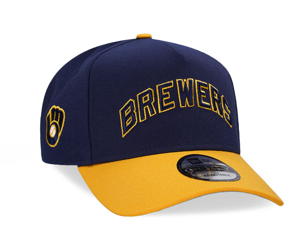 New Era Milwaukee Brewers Navy Classic Two Tone 9Forty A Frame Snapback Gorra