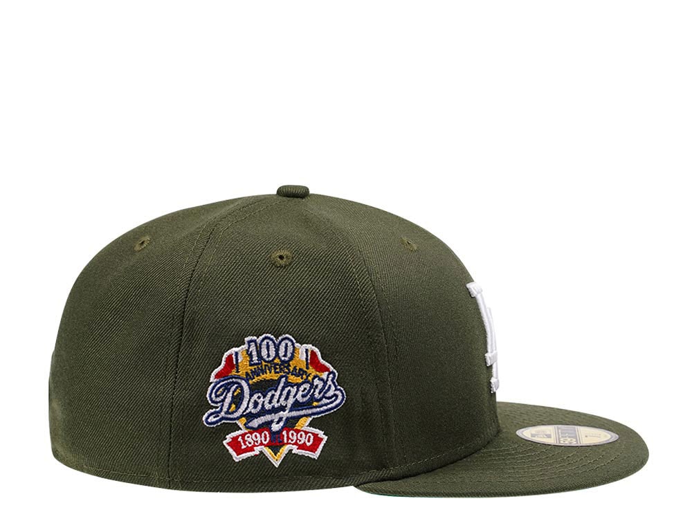 New Era Los Angeles Dodgers 100th Anniversary Rifle Green Edition 59Fifty Fitted Gorra