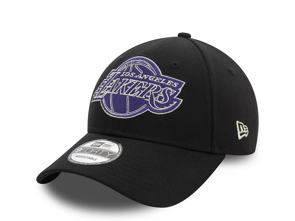 New Era Los Angeles Lakers Black Metallic 9Forty Strapback Gorra