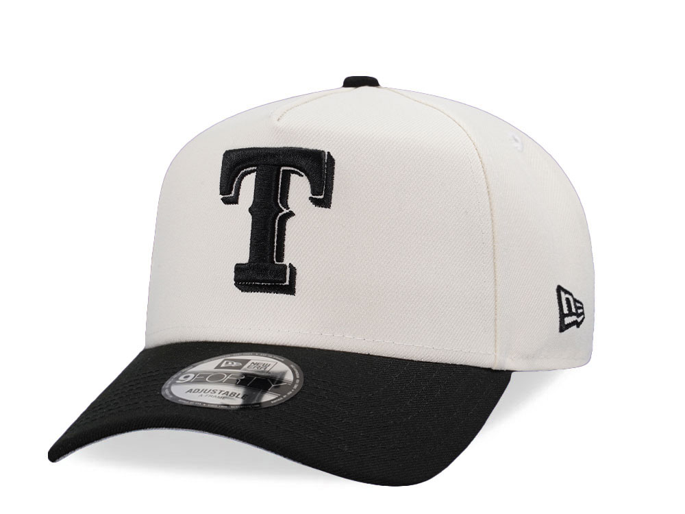 New Era Texans Rangers Chrome Black Two Tone Edition 9Forty A Frame Snapback Gorra