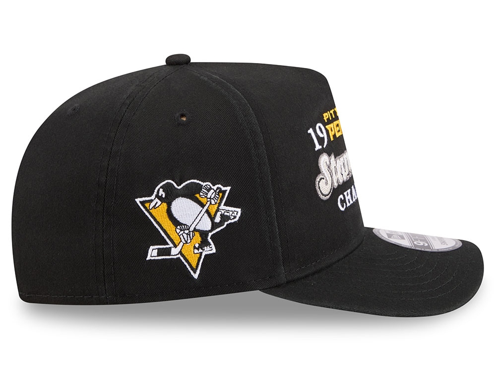 New Era Pittsburgh Penguins Stanley Cup Champions 1991 Historic Black Edition 9Fifty A Frame Snapback Gorra