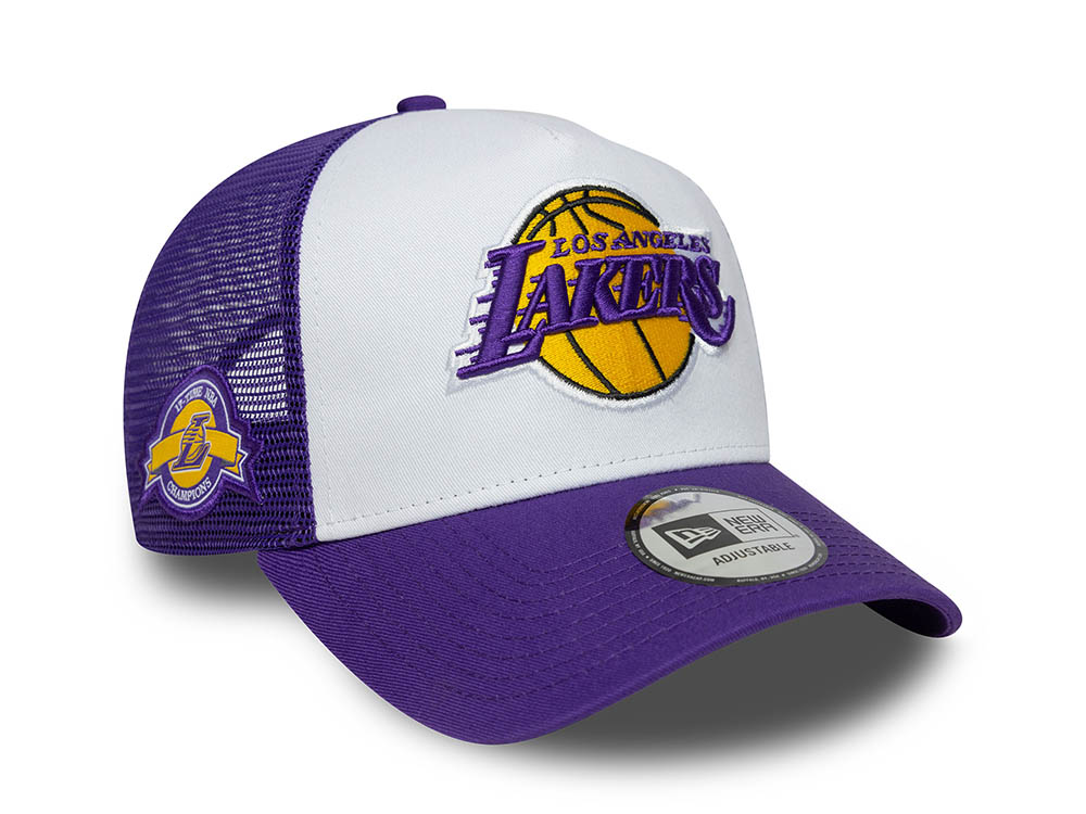 New Era Los Angeles Lakers 17 Time NBA Champions Edition 9Forty A Frame Trucker Snapback Gorra