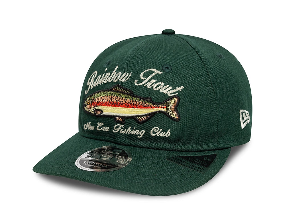 New Era Rainbow Trout New Era Fishing Club Green Edition 9Fifty Retro Crown Snapback Gorra