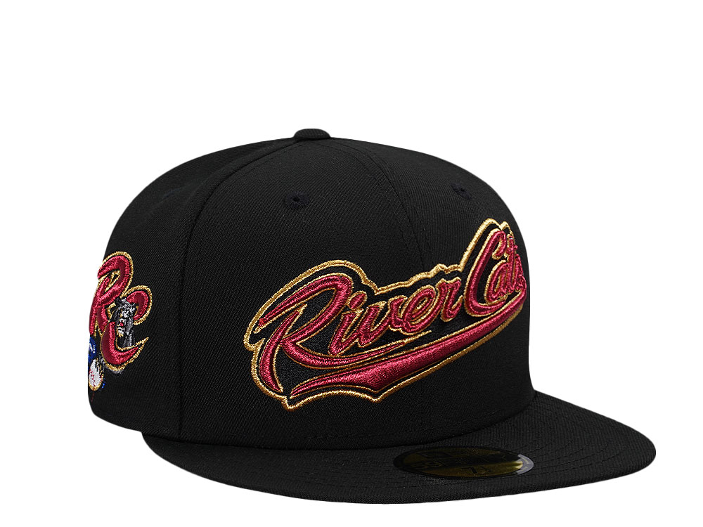 New Era Sacramento River Cats Black Metallic Throwback Edition 59Fifty Fitted Gorra