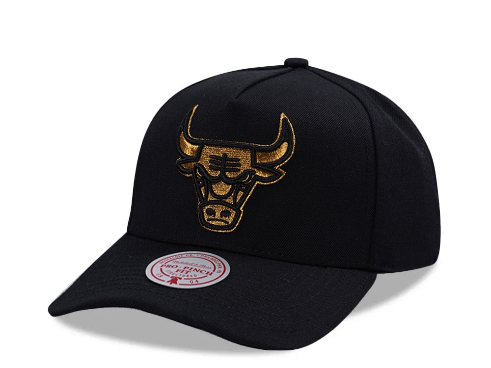 Mitchell & Ness Chicago Bulls Black Gold Edition Pro Pinch Fit Snapback Gorra