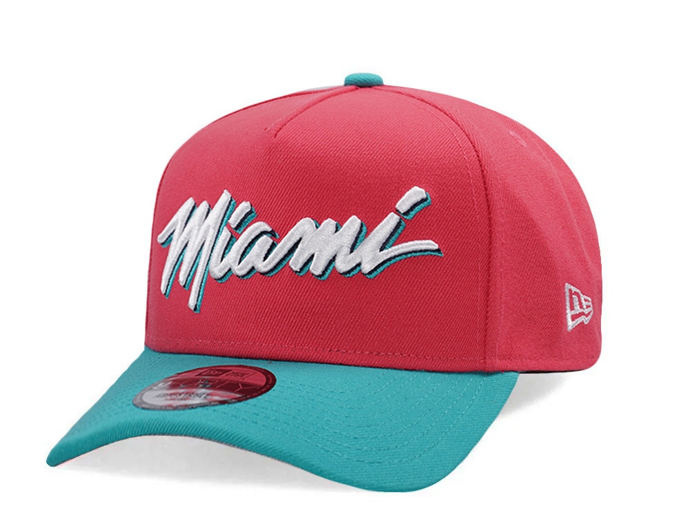 New Era Miami Heat Coral Two Tone Edition 9Forty A Frame Snapback Gorra