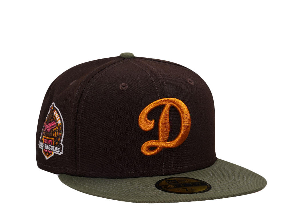 New Era Los Angeles Dodgers 50th Anniversary Burnt Wood Two Tone Edition 59Fifty Fitted Gorra